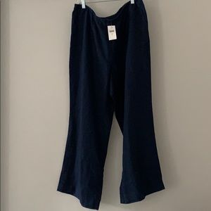 J Jill Linen Pants: Navy Blue